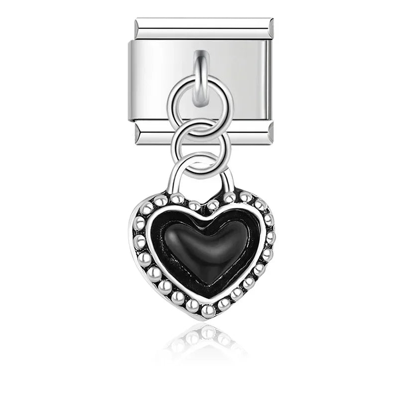  Charm colgante Corazón Negro